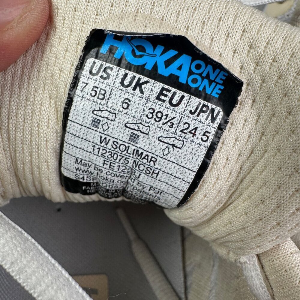 Hoka Solimar Women's White Grey Sneaker Workout Walking Athletic Shoe 7.5 B - Picture 6 of 6